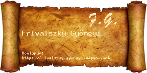 Frivalszky Gyöngyi névjegykártya